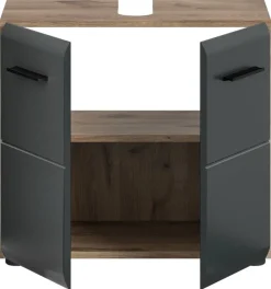 Waschbeckenunterschrank Ice Nox Oak Nachbildung schwarz matt B/H/T: ca. 60x54x30 cm