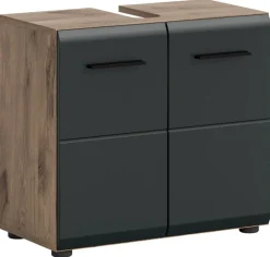 Waschbeckenunterschrank Ice Nox Oak Nachbildung schwarz matt B/H/T: ca. 60x54x30 cm