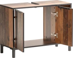 Waschbeckenunterschrank Jaap Old Wood dunkel Nachbildung B/H/T: ca. 79,8x49,3x33 cm