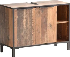 Waschbeckenunterschrank Jaap Old Wood dunkel Nachbildung B/H/T: ca. 79,8x49,3x33 cm