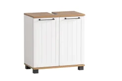 Waschbeckenunterschrank Jelda Eiche Landhaus Nachbildung B/H/T: ca. 60x62x33 cm
