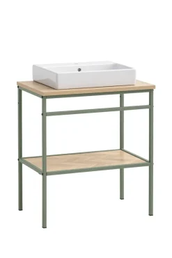 Waschbeckenunterschrank Lorna Eiche Nachbildung B/H/T: ca. 70x89,2x45 cm