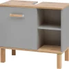 Waschbeckenunterschrank Padua grau Eiche Landhaus Nachbildung B/H/T: ca. 65,2x60,1x35 cm