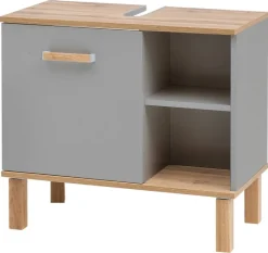 Waschbeckenunterschrank Padua grau Eiche Landhaus Nachbildung B/H/T: ca. 65,2x60,1x35 cm
