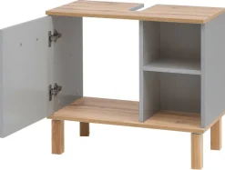 Waschbeckenunterschrank Padua grau Eiche Landhaus Nachbildung B/H/T: ca. 65,2x60,1x35 cm