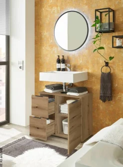 Waschbeckenunterschrank Porto Eiche Evoke Coast Nachbildung B/H/T: ca. 70x60x35 cm