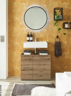 Waschbeckenunterschrank Porto Eiche Evoke Coast Nachbildung B/H/T: ca. 70x60x35 cm