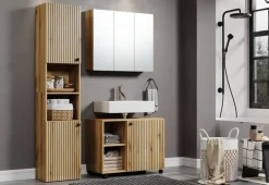 Waschbeckenunterschrank Pure Bliss Eiche Evoke Oak Nachbildung schwarz B/H/T: ca. 80x64x42 cm