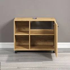 Waschbeckenunterschrank Pure Bliss Eiche Evoke Oak Nachbildung schwarz B/H/T: ca. 80x64x42 cm