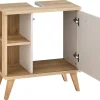 Waschbeckenunterschrank Quickset 966 Rivera Eiche Nachbildung creme B/H/T: ca. 60x65x33 cm