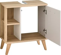 Waschbeckenunterschrank Quickset 966 Rivera Eiche Nachbildung creme B/H/T: ca. 60x65x33 cm