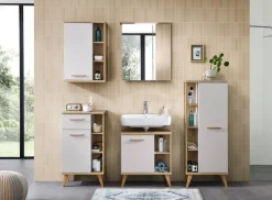 Waschbeckenunterschrank Quickset 966 Rivera Eiche Nachbildung creme B/H/T: ca. 60x65x33 cm