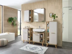 Waschbeckenunterschrank Quickset 966 Rivera Eiche Nachbildung creme B/H/T: ca. 60x65x33 cm