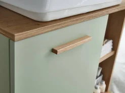 Waschbeckenunterschrank Quickset 963 salbei Nachbildung Eiche Riviera Nachbildung B/H/T: ca. 60,5x65x33 cm