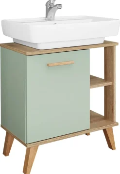 Waschbeckenunterschrank Quickset 963 salbei Nachbildung Eiche Riviera Nachbildung B/H/T: ca. 60,5x65x33 cm
