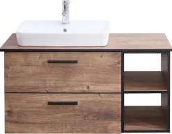Waschbeckenunterschrank Quickset 374 Eiche Ribeck Nachbildung B/H/T: ca. 103x61,6x44,5 cm