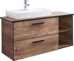 Waschbeckenunterschrank Quickset 374 Eiche Ribeck Nachbildung B/H/T: ca. 103x61,6x44,5 cm