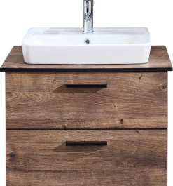 Waschbeckenunterschrank Quickset 374 Eiche Ribeck Nachbildung B/H/T: ca. 73x61,6x44,5 cm