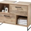 Waschbeckenunterschrank Roof Old Wood Nachbildung B/H/T: ca. 80x61x37 cm