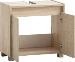 Waschbeckenunterschrank Sander Eiche hell Nachbildung B/H/T: ca. 56,9x54,6x33 cm