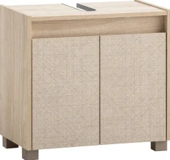 Waschbeckenunterschrank Sander Eiche hell Nachbildung B/H/T: ca. 56,9x54,6x33 cm