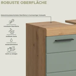 Waschbeckenunterschrank Scout Eiche Artisan Nachbildung salbei Nachbildung B/H/T: ca. 60x56x34 cm