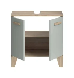 Waschbeckenunterschrank STAR hellgrün Eiche hell Nachbildung B/H/T: ca. 60x61x34 cm