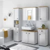Waschbeckenunterschrank Toskana weiß Eiche Artisan Nachbildung B/H/T: ca. 84x67x32 cm