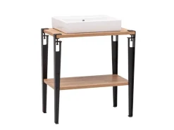 Waschbeckenunterschrank Tonder Eiche Nachbildung schwarz B/H/T: ca. 71x86,1x45 cm
