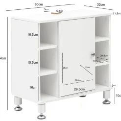 Waschbeckenunterschrank weiß B/H/T: ca. 32x64x60 cm