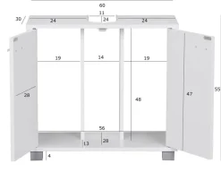 Waschbeckenunterschrank weiß B/H/T: ca. 30x55x60 cm