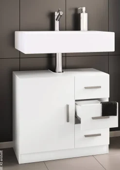 Waschbeckenunterschrank Zalo weiß B/H/T: ca. 63x56x30 cm