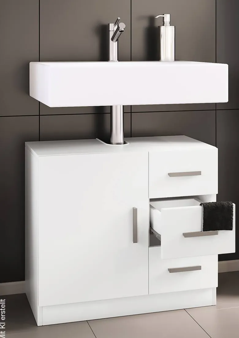 Waschbeckenunterschrank Zalo weiß B/H/T: ca. 63x56x30 cm