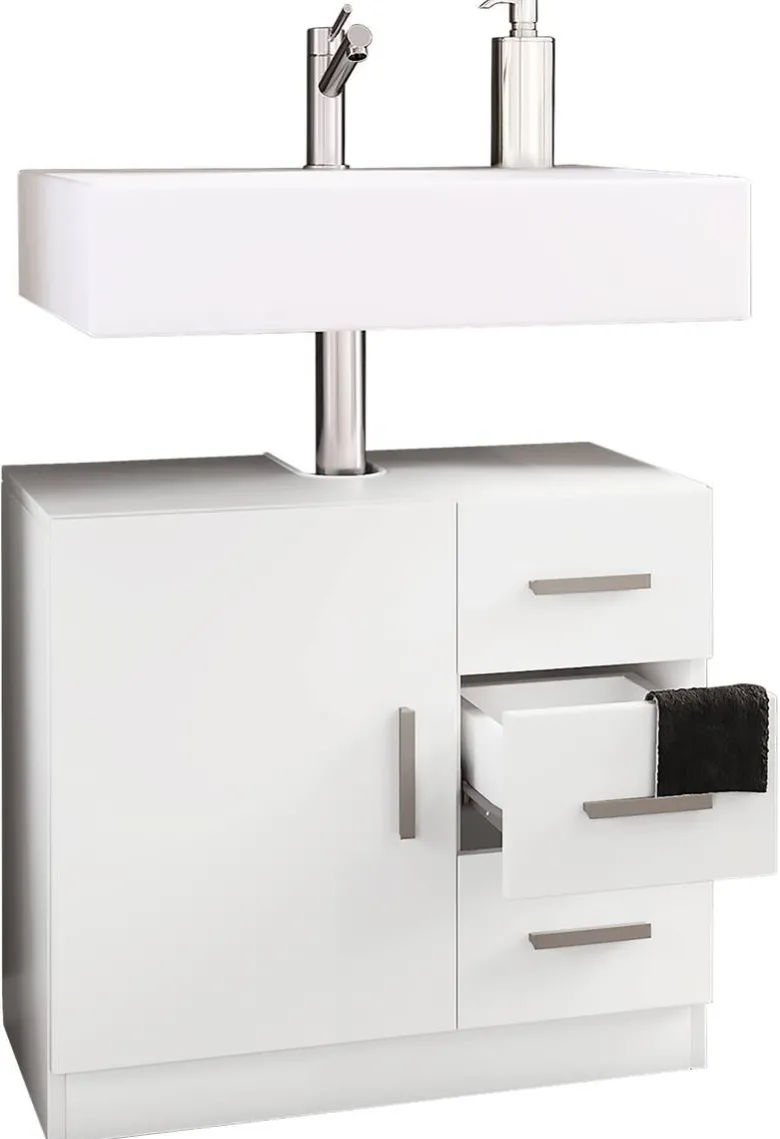 Waschbeckenunterschrank Zalo weiß B/H/T: ca. 63x56x30 cm