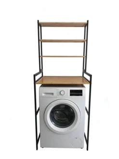 Waschmaschinenumbauschrank Tom natur Bambus B/H/T: ca. 66x165x55 cm