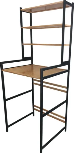 Waschmaschinenumbauschrank Tom natur Bambus B/H/T: ca. 66x165x55 cm