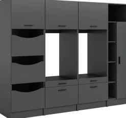 Waschmaschinenumbauschrank Free anthrazit B/H/T: ca. 242x195x68 cm