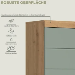 Waschmaschinenumbauschrank Scout Eiche Artisan Nachbildung salbei Nachbildung B/H/T: ca. 63x191x24 cm
