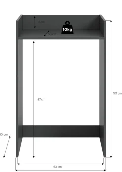 Waschmaschinenumbauschrank Free anthrazit B/H/T: ca. 66x101x60 cm