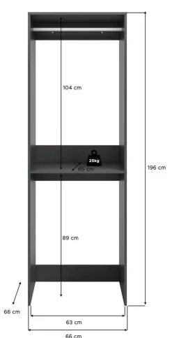 Waschmaschinenumbauschrank Free anthrazit B/H/T: ca. 66x195x66 cm