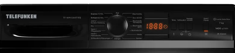 Waschmaschine TF-WM-5441T1FB schwarz B/H/T: ca. 60x85x50 cm ca. 70 kg