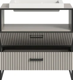 Waschplatz BAGNO schwarz Kaschmirgrau Nachbildung B/H/T: ca. 80x84x48 cm