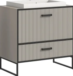 Waschplatz BAGNO schwarz Kaschmirgrau Nachbildung B/H/T: ca. 80x84x48 cm