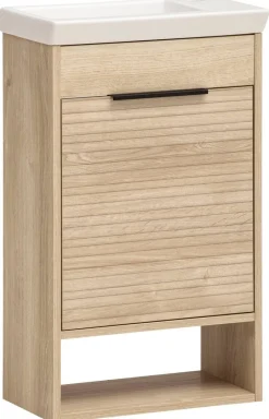 Waschplatz Mads Eiche Nachbildung weiß B/H/T: ca. 45,5x78x27,5 cm