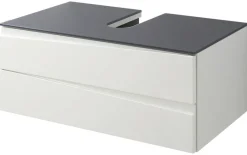 Waschplatz SHAPE grau weiß Hochglanz B/H/T: ca. 80x33x47 cm