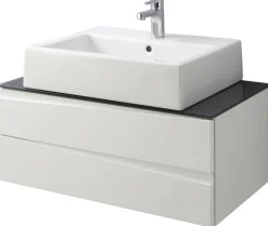 Waschplatz SHAPE grau weiß Hochglanz B/H/T: ca. 80x33x47 cm