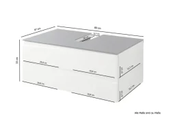 Waschplatz SHAPE grau weiß Hochglanz B/H/T: ca. 80x33x47 cm