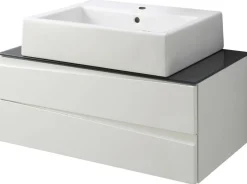 Waschplatz SHAPE grau weiß Hochglanz B/H/T: ca. 80x33x47 cm