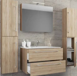 Waschplatz 5tlg-Badinos Eiche Sonoma Nachbildung B/H/T: ca. 80x50x46 cm