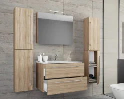 Waschplatz 5tlg-Badinos Eiche Sonoma Nachbildung B/H/T: ca. 80x50x46 cm